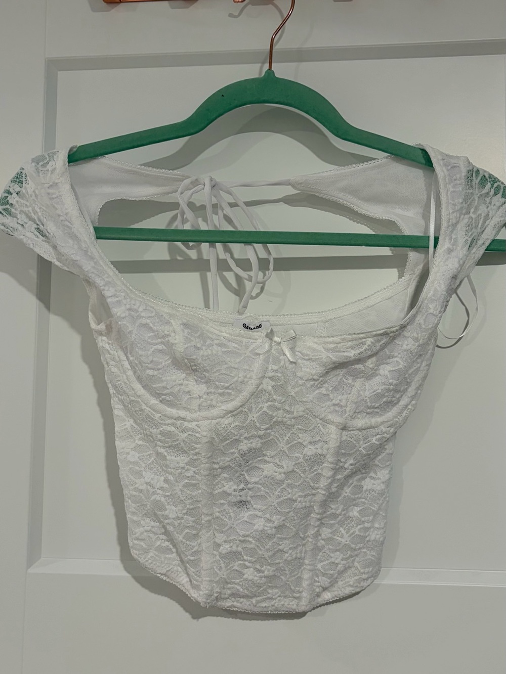 Garage Mila Lace Tie Back Bustier 🤍🎀